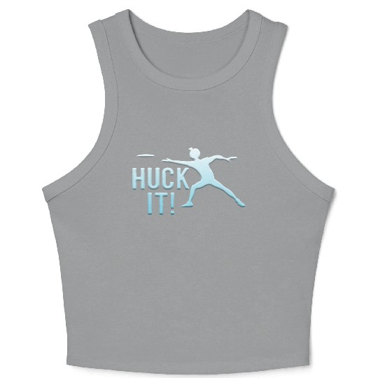 Huck It Crop Tank Top Ultimate Frisbee Flying Disc Golf