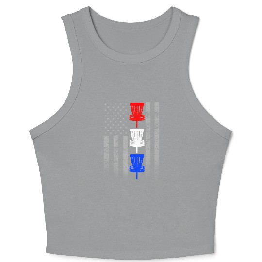Red White and Blue Disc Golf Flag Crop Tank Top