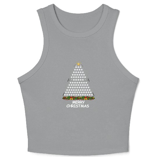 Golf Christmas Tree Merry Christmas Crop Tank Top