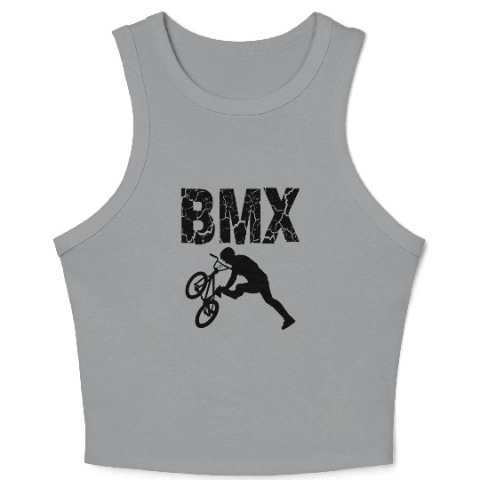 bmx race bike cyclist rider trick Crop Tank Top