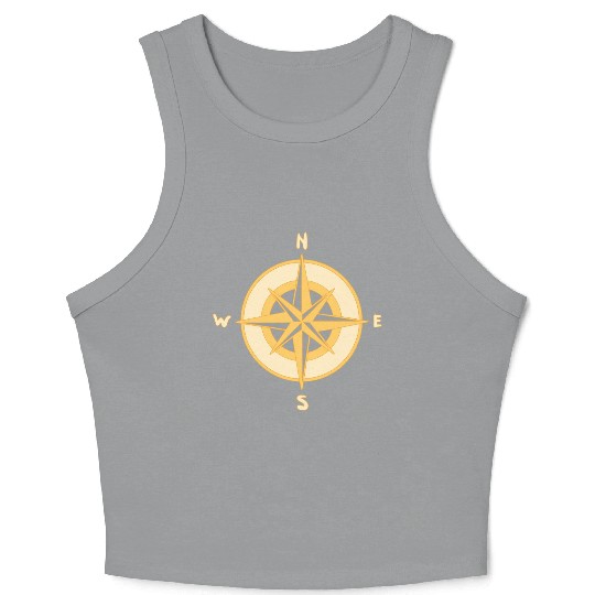 Nautical Compass star / rose, cardinal directions Crop Tank Top