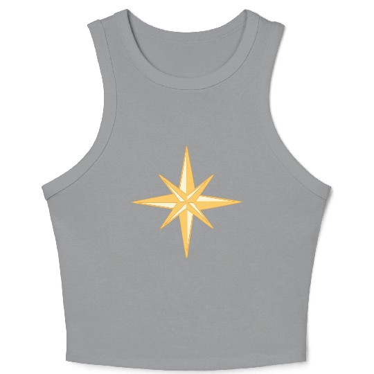 Nautical star. Compass rose, cardinal directions Crop Tank Top