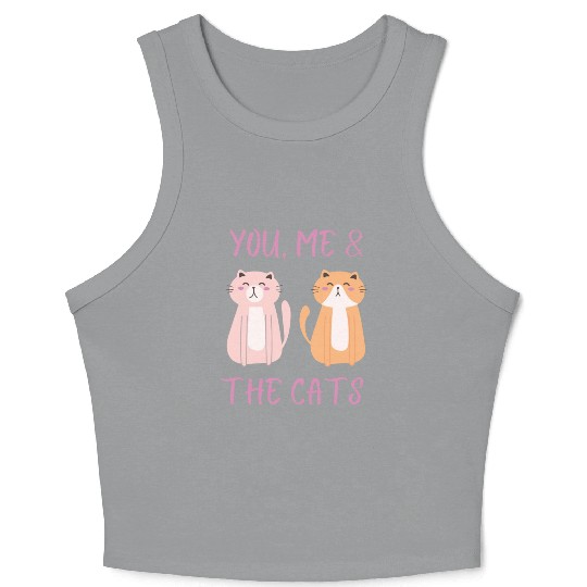 ask me about my cat funny cat Crop Tank Top