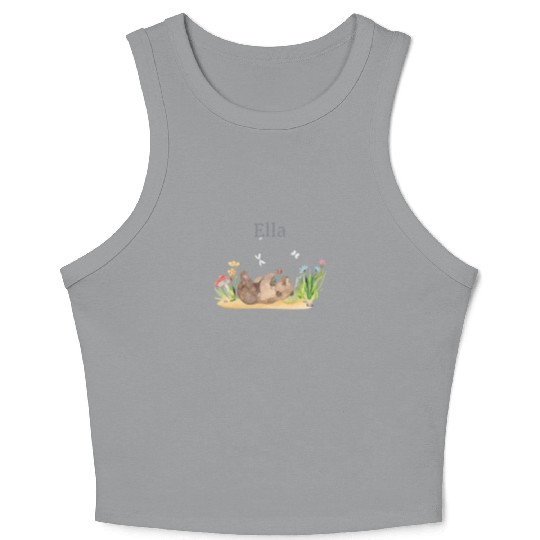 Forest Animal Bear Flowers Name David Crop Tank Top