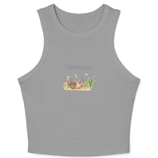 Forest Animal Bear Flowers Name David Crop Tank Top