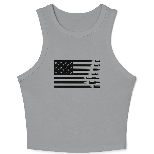 American Flag with bullet Crop Tank Top