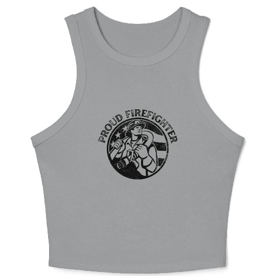 Proud American Firefighter Crop Tank Top