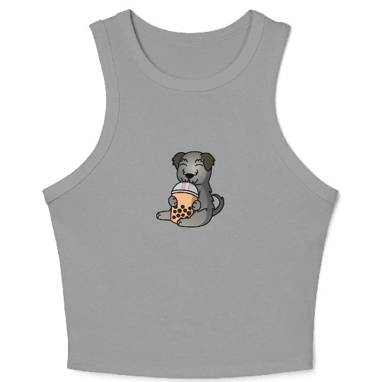 Boba Bubble Tea Irish Wolfhound Crop Tank Top