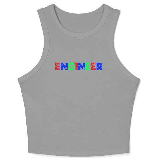 Engineer Christmas Snowflake Typography Crop Tank Top