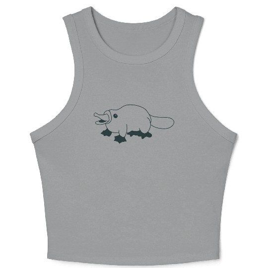 Cute little walking squat platypus Crop Tank Top