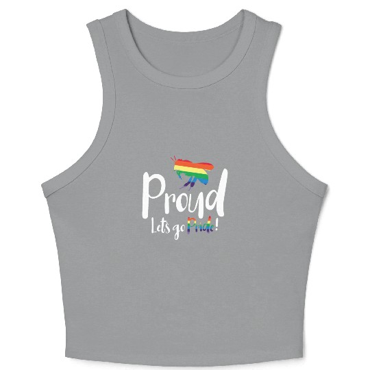 Bee Proud Let's Go Pride! LGBTQ Pride Month Gay Crop Tank Top
