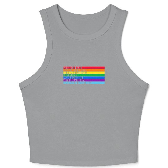 Science Is Real Black Lives Matter Love Is Love Crop Tank Top