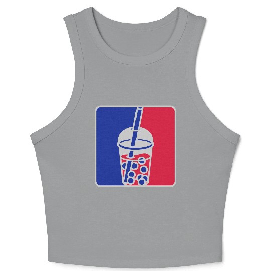Red blue bubble tea Crop Tank Top