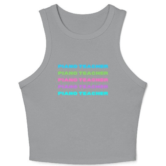 Piano Teacher Multi Color Crop Tank Top