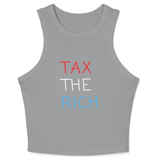 TAX THE RICH (Red, White and Blue letters) Crop Tank Top