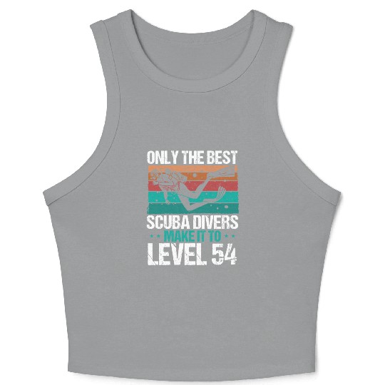 54 Scuba Diving Level 54 Year Diver Snorkeling Crop Tank Top