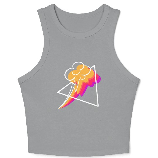 Synthwave Thunderstorm Meteorologist Gift Crop Tank Top