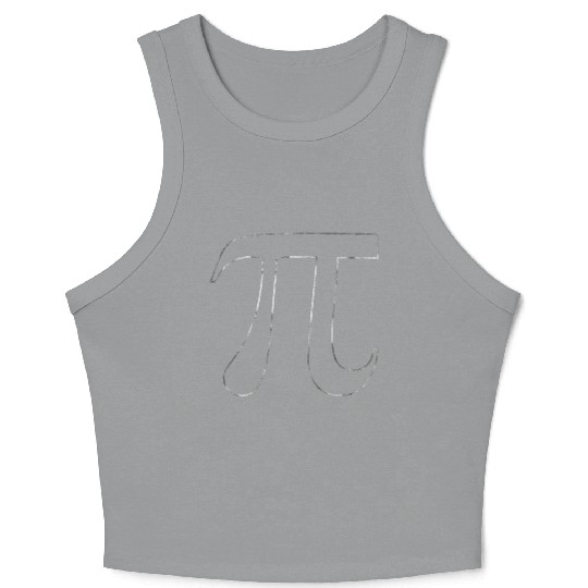 Silver Pi Symbol Crop Tank Top
