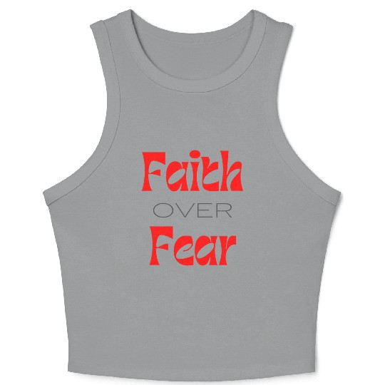 Faith over Fear Typography Crop Tank Top
