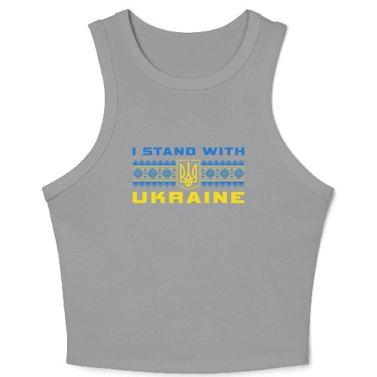 I STAND WITH UKRAINE BLUE-YELLOW Crop Tank Top