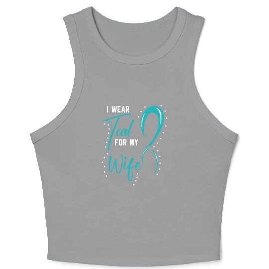 I Wear Teal For My Wife PCOS Polycystic Ovary Crop Tank Top