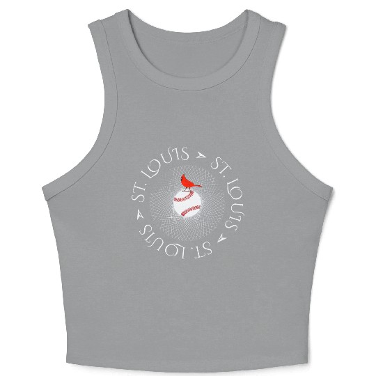 Saint Louis Red Cardinal Circle Font 2019 Crop Tank Top