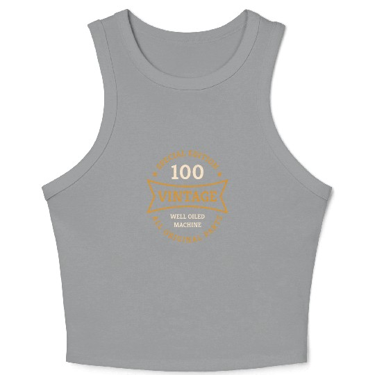 100 Year Old Born 1923 Vintage 100th Birthday Gift Crop Tank Top