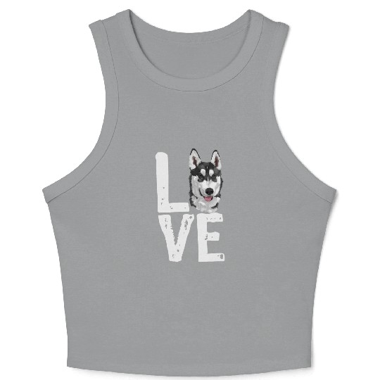 LOVE HUSKY DOGS Crop Tank Top