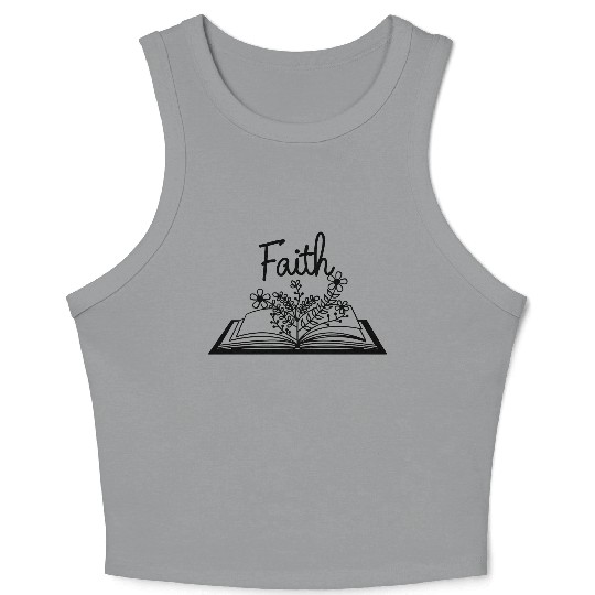 Faith Book with wild Flower Crop Tank Top
