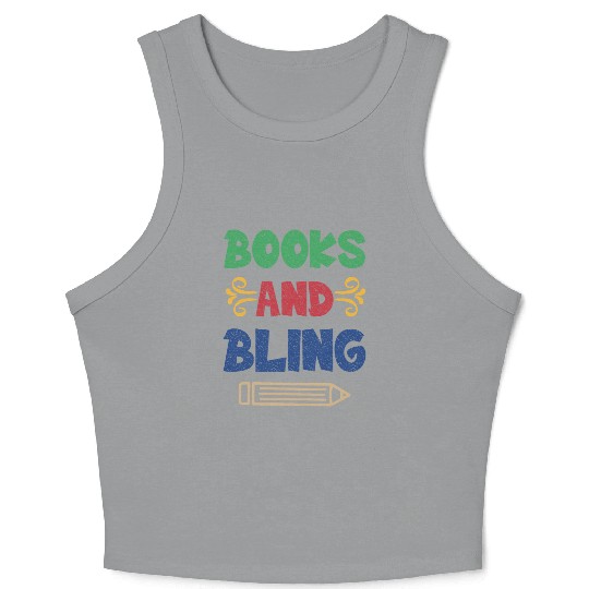 Books And Bling Crop Tank Top