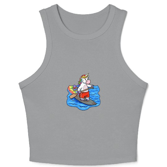 SUP Paddling Kids Unicorn Stand Up Paddle Crop Tank Top