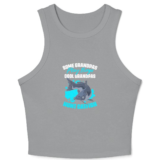 Some Grandpas Play Bingo Funny Catfish Fishing For Crop Tank Top