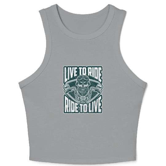 Motorcyclist Hard Rock Cross Machine Two-Wheeler Crop Tank Top