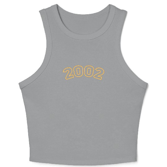 Happiness Year 2002 Yellow Simple Crop Tank Top