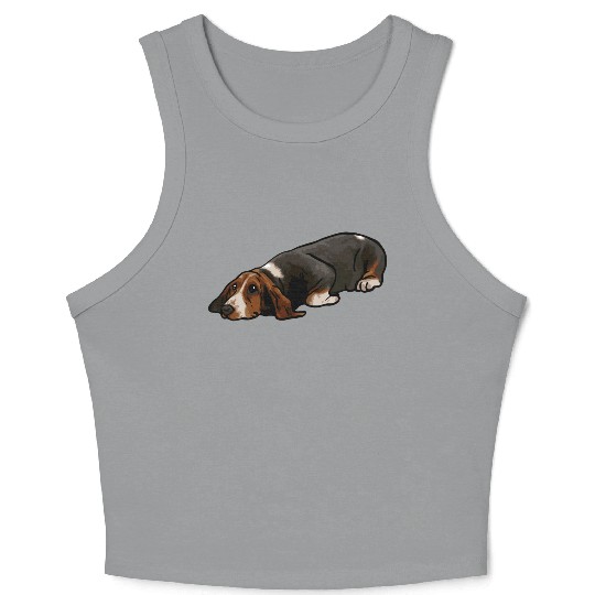 Basset Hound Dog Crop Tank Top