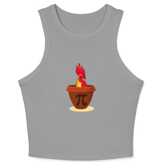 Funny Chicken Pot Pie Crop Tank Top Chicken Pi day