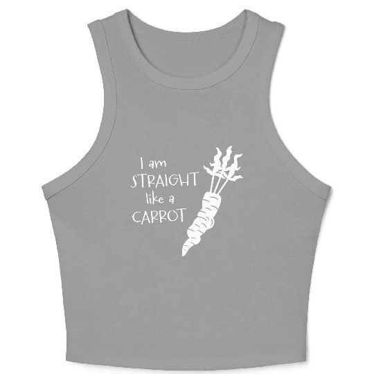 straight like a carrot - white uni I Crop Tank Top