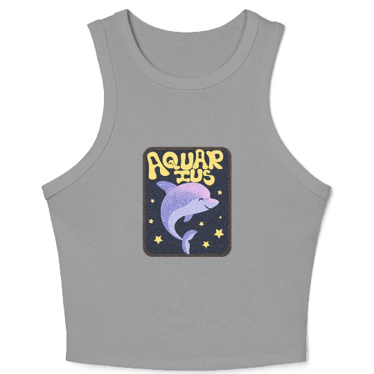 Aquarius Sign Animal Crop Tank Top