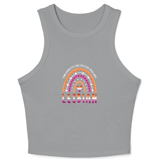 Lesbian Pride Rainbow Crop Tank Top