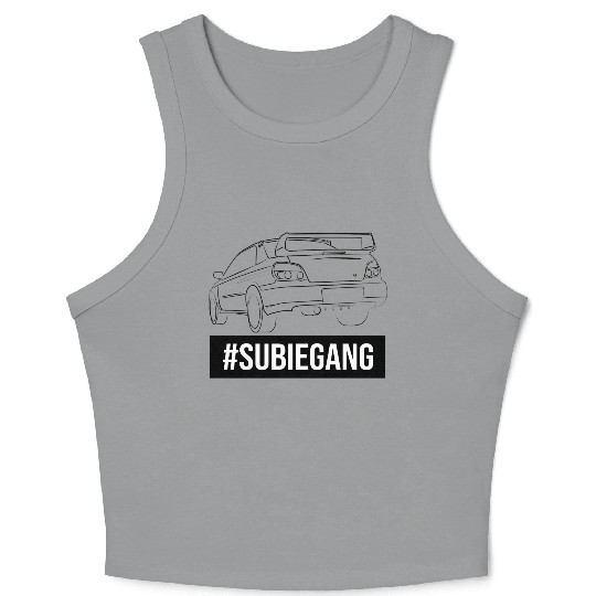 Subie Gang Impreza jdm lover classic japanese car Crop Tank Top