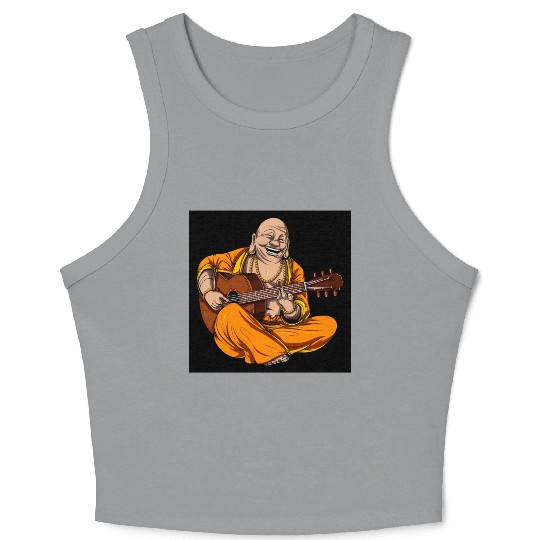 Buddha Playing Guitar Crop Tank Top