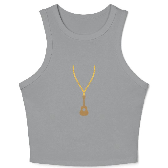 Gold necklace guitarist guitar Crop Tank Top