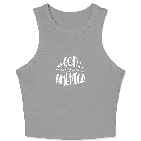 God Bless America Patriotic American 4th of Julygo Crop Tank Top