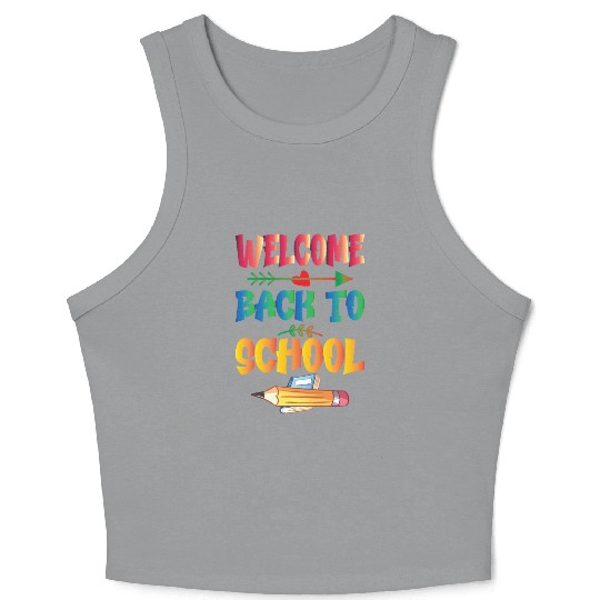 Welcome Back To School Crop Tank Top