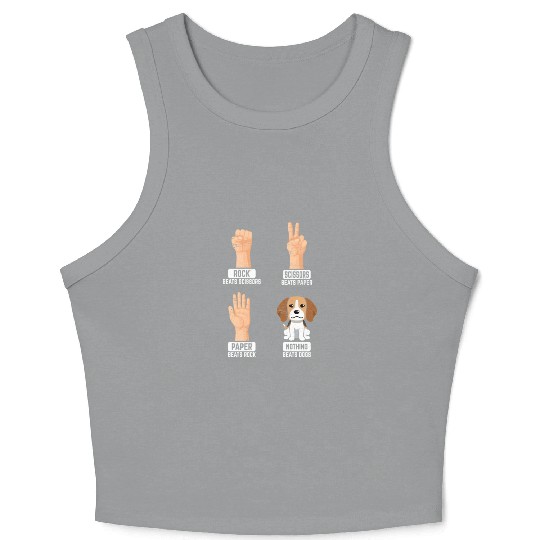 Rock Paper Scissors Dogs Funny Dog Lovers Pet Dog Crop Tank Top