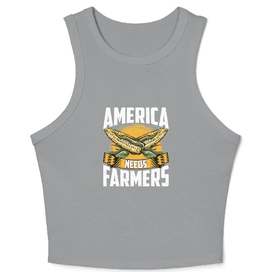 America Needs Farmers Funny Corn Farming Crop Tank Top