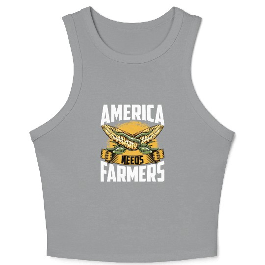 America Needs Farmers Agriculture Farmer Corn Crop Tank Top