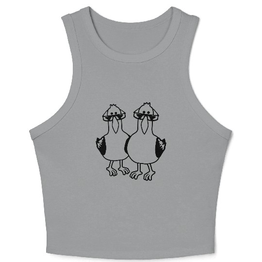 Cartoon 2 seagull friends Crop Tank Top