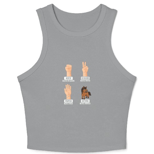 Rock Paper Scissors Nothing Beats Horses Horse Rid Crop Tank Top
