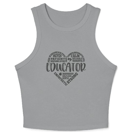 Educator Teacher appreciation subway art Crop Tank Top
